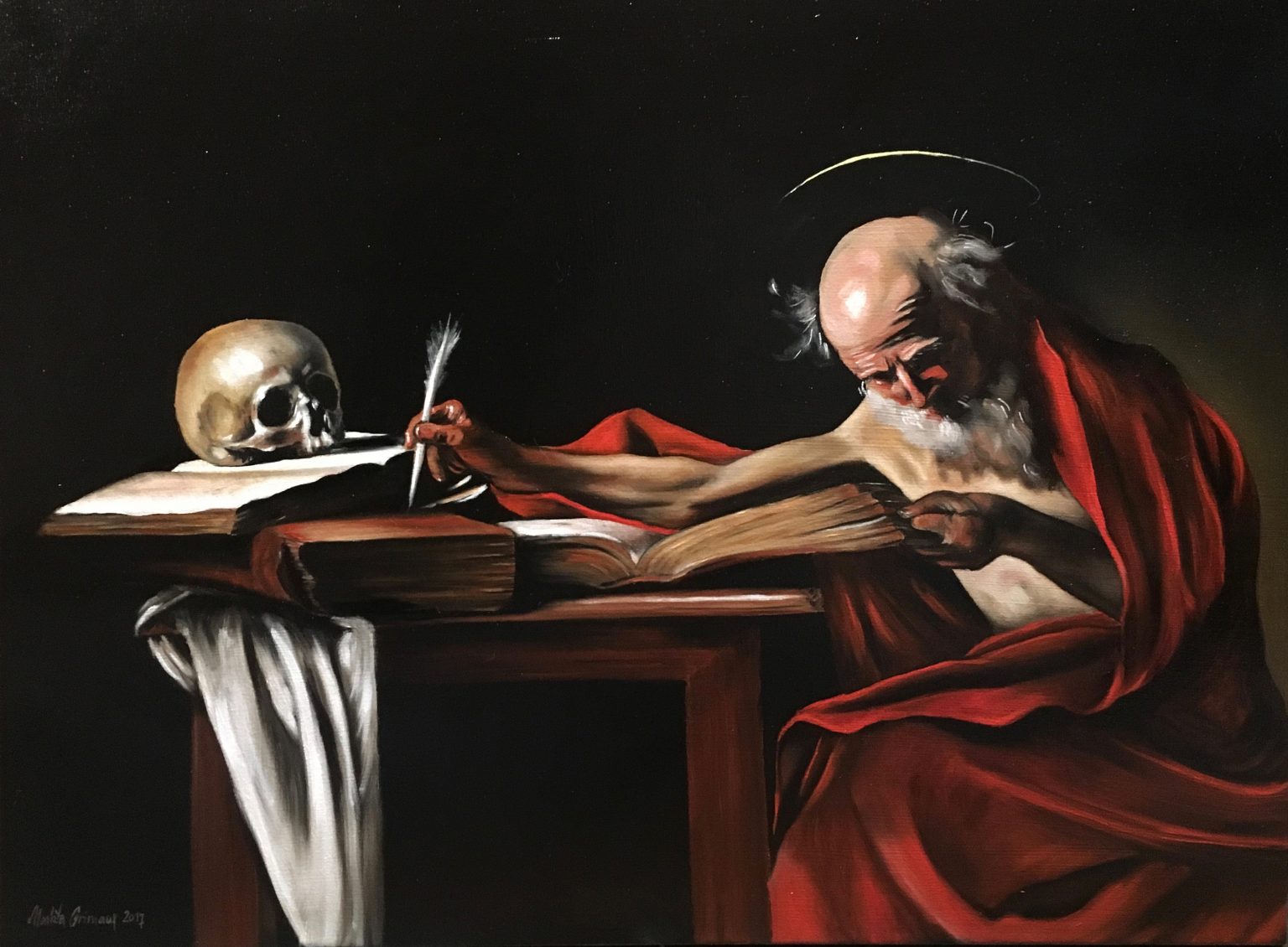 Study Caravaggio – Saint Jerome Writing | Markéta Grimaux Art